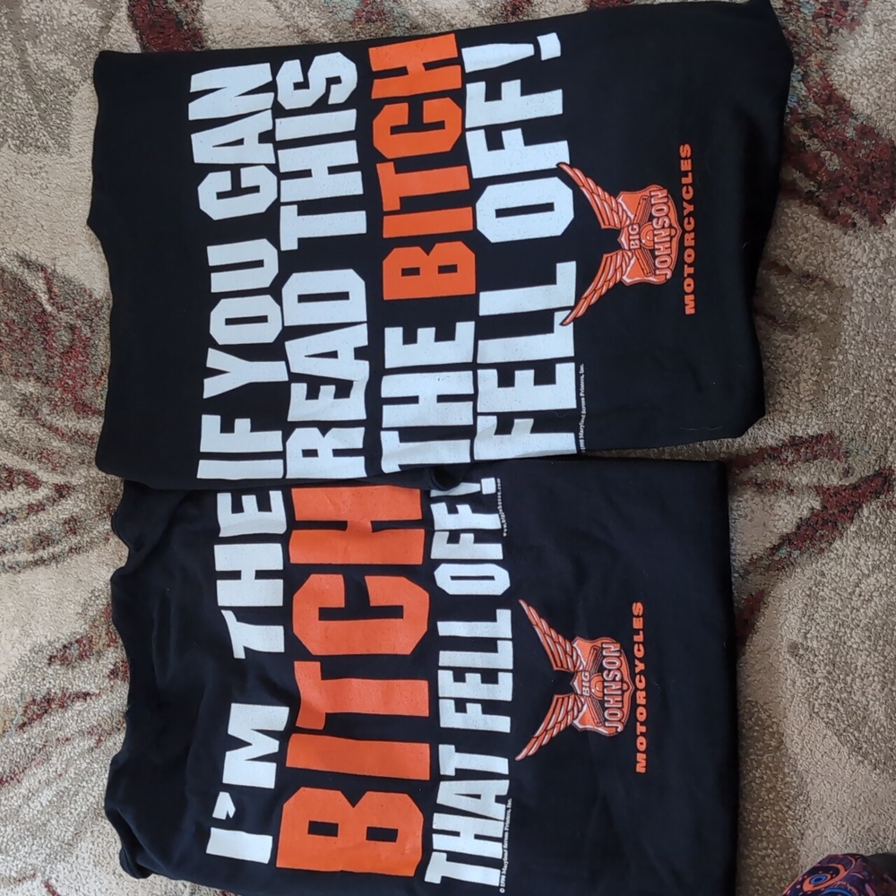 Big Johnson His & Hers Graphic Tee Set Black XL/L Bundle Novelty Shirt Y2K 90s